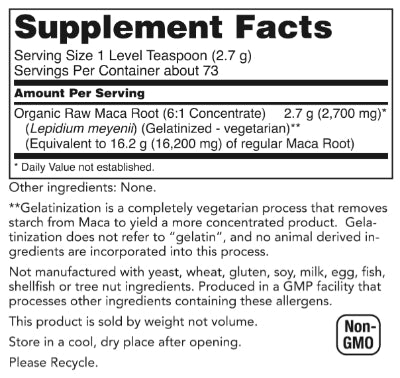 Maca Powder - Organic 6:1 Concentrate